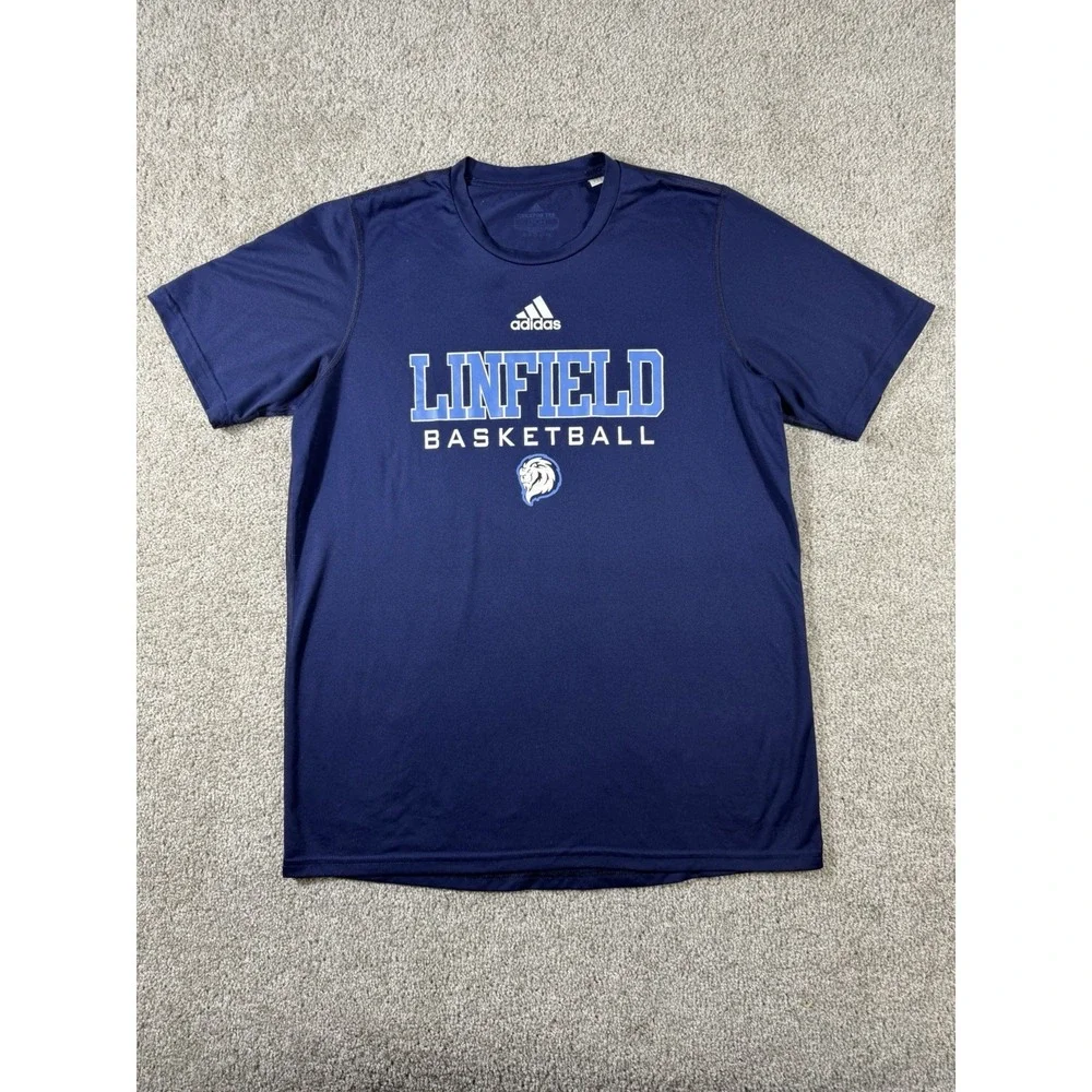 Adidas Linfield Basketball Creator Tee Men's Size L Blue Aeroready T-Shirt - Picture 1 of 8